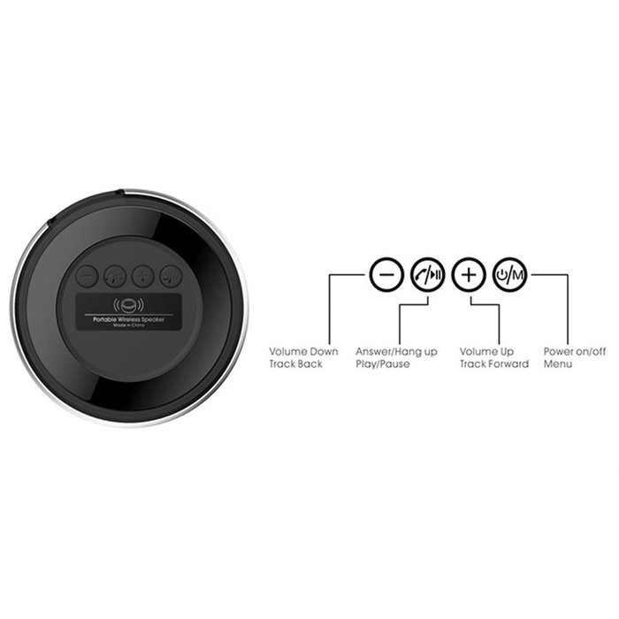Wireless Bluetooth Speaker, Portable Handsfree Speakerphone Built-in Mic Subwoofer Bass for iPhone 6 iPad Air... N19