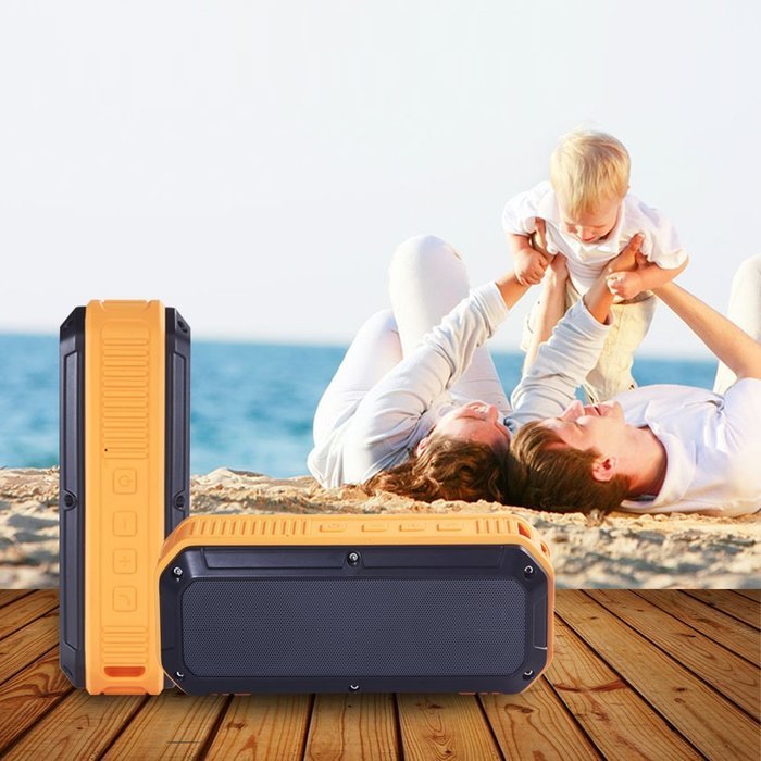Soundmy Rugged,waterproof and Shockproof Wireless Bluetooth Speaker for Indoor/outdoor,hi-def Bass 2x3w (Yellow) N6