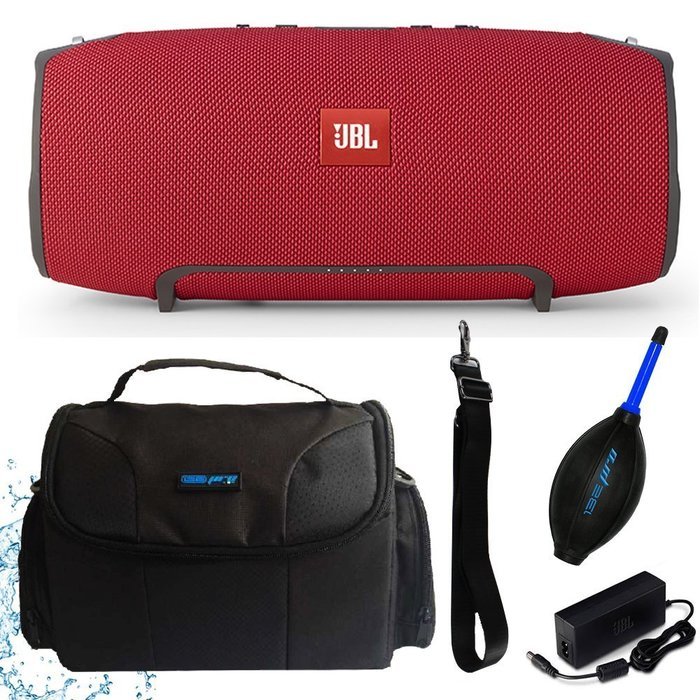 JBL Xtreme Portable Wireless Bluetooth Speaker (Red) + I3ePro Water Resistant Carry Case + I3ePro Dust Blower