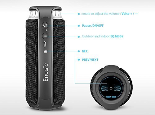 Waterproof Bluetooth Speaker, EIVOTOR Portable Wireless Outdoor Stereo Music Player Soundcup With EQ Mode, Enhanced... N8
