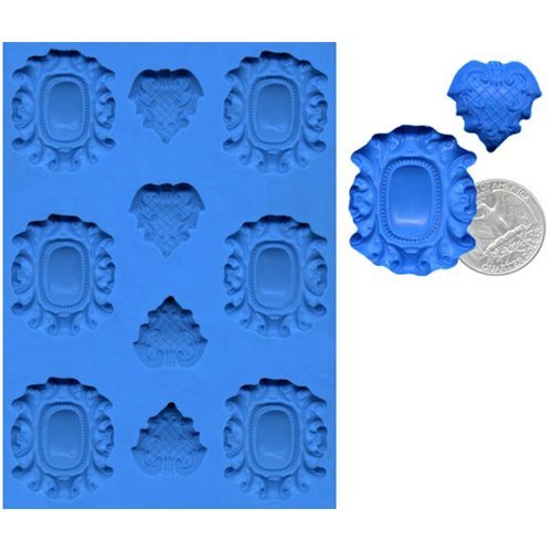 Silicone Mold, Cabochon Crest, 10/sheet