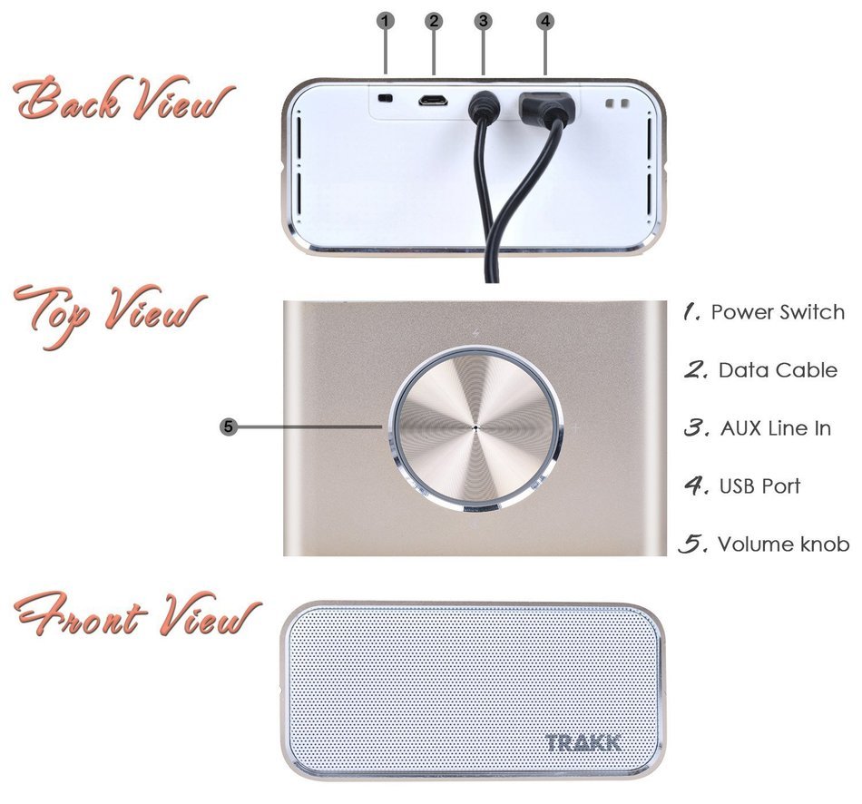 TRAKK CEO New Model 24 Hours of Playtime Magnificent Universal Wireless Portable Bluetooth Speaker with Power... N2