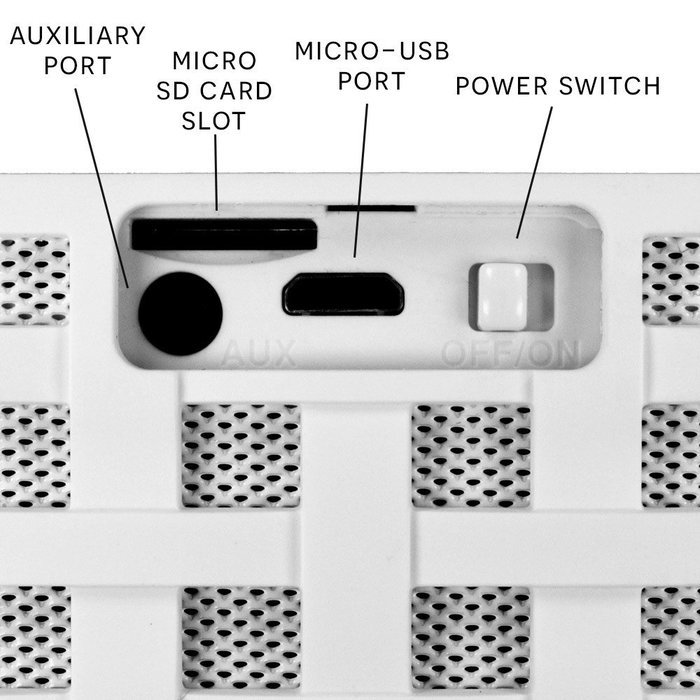 KONCERT Portable NFC Bluetooth Wireless Speaker with Call Speakerphone System WHITE (Touch control, 6 watt Total... N7