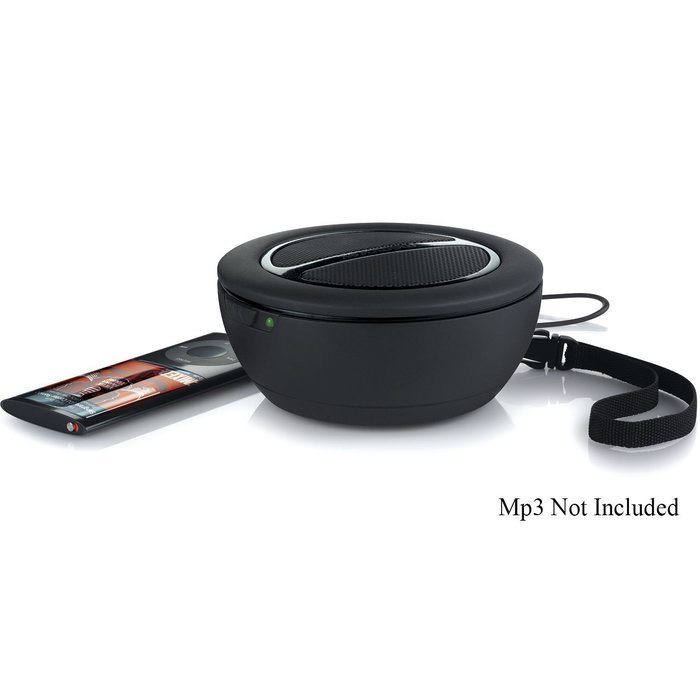 Memorex ML100BLK MP3 Dock Speaker w/Cord Storage Strap & 3.5mm Cable Plug - Black (Certified Refurbished)