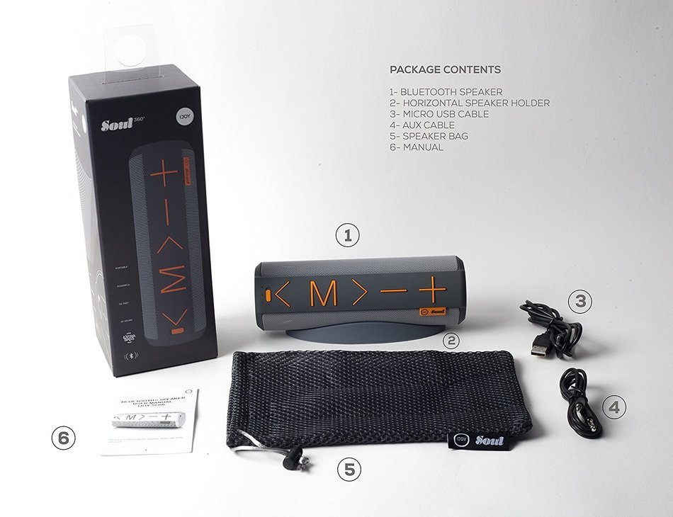 iJoy Soul 360 Premium Portable Wireless Bluetooth Speaker 360 Degrees With Built In Mic 10 hour battery life and... N4