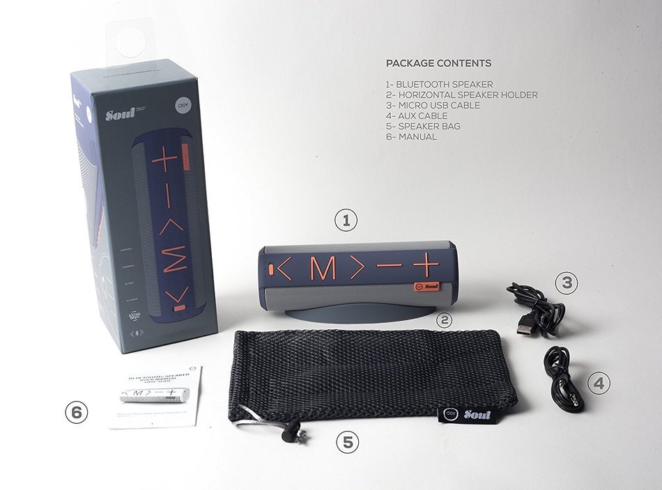 iJoy Soul 360 Premium Portable Wireless Bluetooth Speaker 360 Degrees With Built In Mic 10 hour battery life and... N20