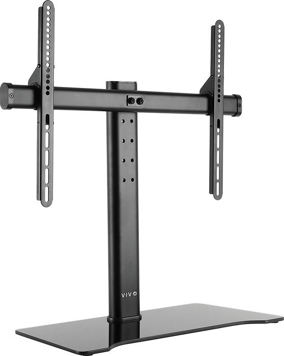 VIVO Universal LCD Flat Screen TV Table Top Desk Stand with Glass Base / fits 32" to 55" T.V. (STAND-TV00L)