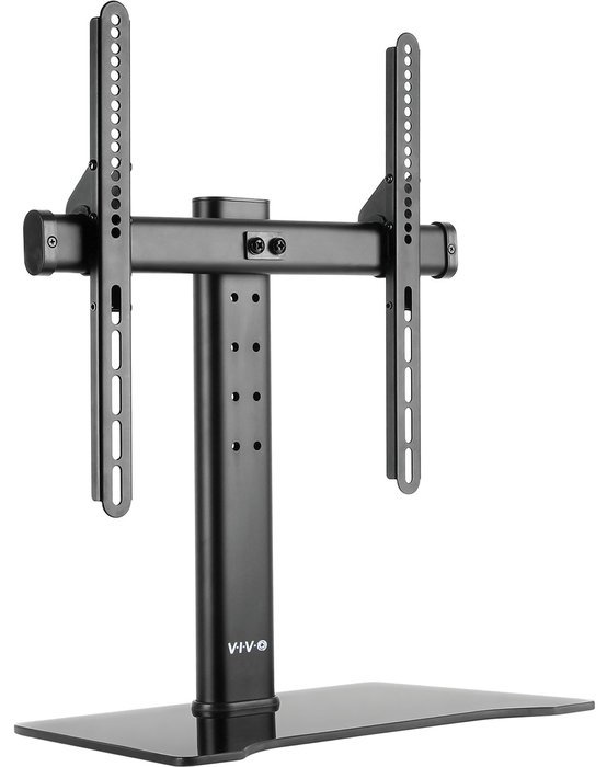 VIVO Universal LCD Flat Screen TV Table Top Desk Stand with Glass Base / fits 32" to 55" T.V. (STAND-TV00L) N9