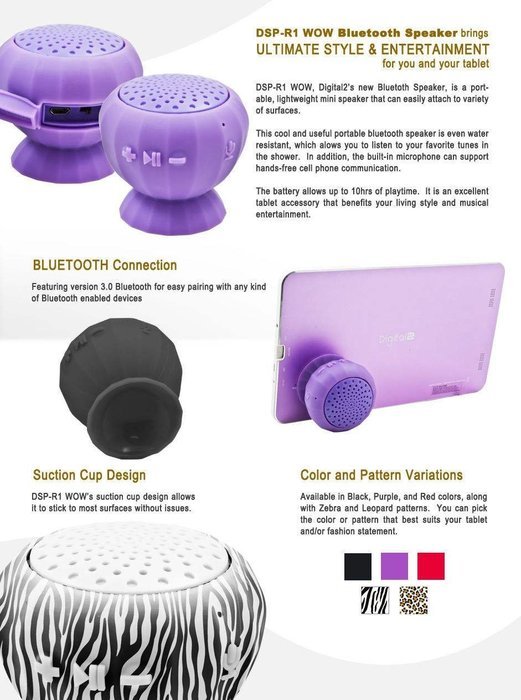 Digital2 DSP-R1 Bluetooth 3.0 Speaker with Microphone