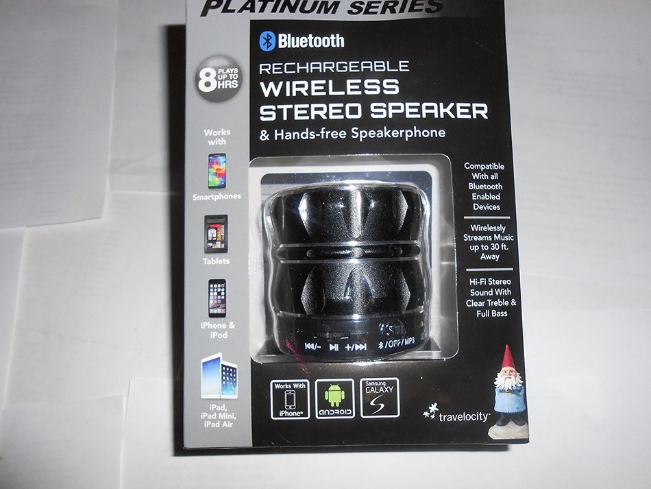 Rechargeable Wireless Stereo Speaker (Black)