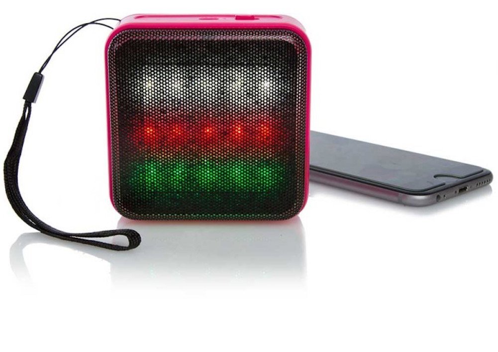 Bass Jaxx Bluetooth Matrix LED LightUp Wireless Speaker Pink N2 free