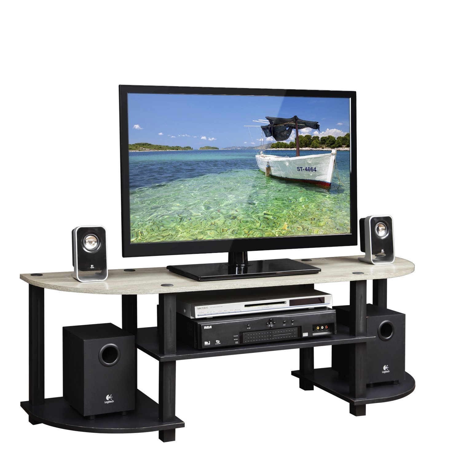 Furinno 11058EX/BK TurnSTube Wide TV Entertainment Center, Espresso