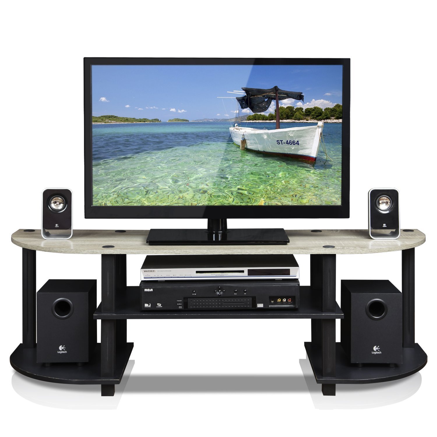 Furinno 11058EX/BK TurnSTube Wide TV Entertainment Center, Espresso