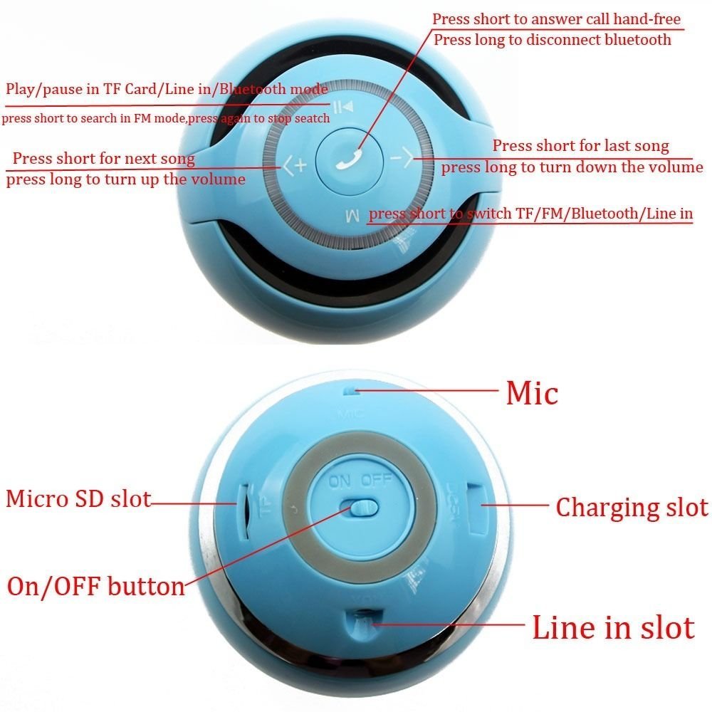 E&A Yst-175 Portable Stereo Mini Bluetooth Wireless Speaker For ...