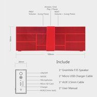 GranVela F35 Dual-Driver Portable Bluetooth Wireless Stereo Speaker with built-in Microphone Rugged Aluminum Shell... N5