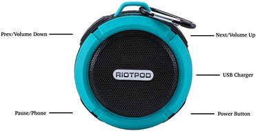 Wireless Waterproof Bluetooth Speaker for the Outdoors/ Shower from Riotpod offers Portable High Quality Sound... N3