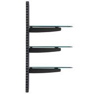 VonHaus 3x Black Floating Shelves with Strengthened Tempered Glass for DVD Players/Cable Boxes/Games Consoles/... N3