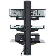 VonHaus 3x Black Floating Shelves with Strengthened Tempered Glass for DVD Players/Cable Boxes/Games Consoles/... N5