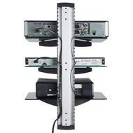 VonHaus 3x Black Floating Shelves with Strengthened Tempered Glass for DVD Players/Cable Boxes/Games Consoles/... N13