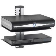 VonHaus 3x Black Floating Shelves with Strengthened Tempered Glass for DVD Players/Cable Boxes/Games Consoles/... N15