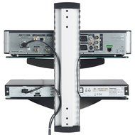 VonHaus 3x Black Floating Shelves with Strengthened Tempered Glass for DVD Players/Cable Boxes/Games Consoles/... N19