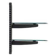 VonHaus 3x Black Floating Shelves with Strengthened Tempered Glass for DVD Players/Cable Boxes/Games Consoles/... N23