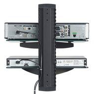VonHaus 3x Black Floating Shelves with Strengthened Tempered Glass for DVD Players/Cable Boxes/Games Consoles/... N25