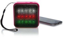 Bass Jaxx Bluetooth Matrix LED Light-Up Wireless Speaker Pink N2