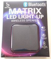 Bass Jaxx Bluetooth Matrix LED Light-Up Wireless Speaker Pink N3