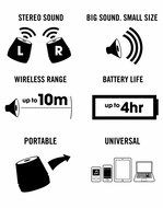 HMDX HX-P240GY JAM PLUS Wireless Rechargeable Speaker for Pairing - Grey N4