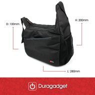 DURAGADGET Premium Quality Shoulder &#039;Sling&#039; Bag in Black &amp; Orange for the NEW Skullcandy Air Raid / Ambush / Shrapnel... N6