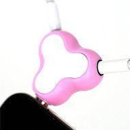 3.5mm 2-Way Lovers Earphone Splitter Music Sharing Device Suction Cup Phone Stand For iPhone Android Color Pink