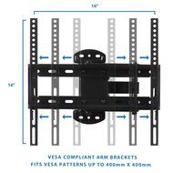 Mount-It! Full Motion TV Wall Mount Corner Bracket, VESA 400 x 400 Compatible, Extending Arm Articulating, Swivel... N6