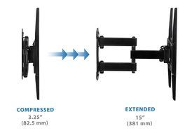 Mount-It! Full Motion TV Wall Mount Corner Bracket, VESA 400 x 400 Compatible, Extending Arm Articulating, Swivel... N7