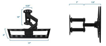 Mount-It! Full Motion TV Wall Mount Corner Bracket, VESA 400 x 400 Compatible, Extending Arm Articulating, Swivel... N9