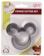 Home Value Mickey Mouse Face Shape Cookie Cutter, 5pc Set (COOKIECUTYPRHB2001) Silver N2