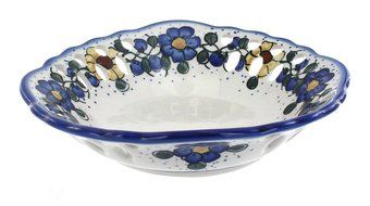 Polish Pottery Geranium Large Fruit Dish