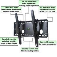 VideoSecu Tilt LCD LED TV Wall Mount For Most 37-75" LCD LED Plasma Television M80 N2