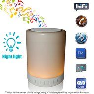 Timlon Wireless Bluetooth Speaker with Stereo Sound and LED Light - White