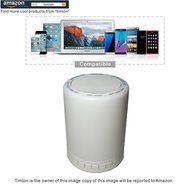 Timlon Wireless Bluetooth Speaker with Stereo Sound and LED Light - White N3