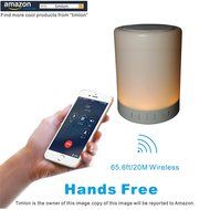 Timlon Wireless Bluetooth Speaker with Stereo Sound and LED Light - White N4