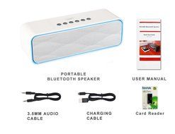 Portable Bluetooth Stereo Speaker, with 2x5W Acoustic Drivers, Dual Subwoofer, FM Radio, Handsfree Speakerphone... N9