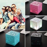 iSTYLE Portable Bluetooth Speakers Q+ ,Cube Wireless Stereo Led Light speaker,Support TF Card FM Radio,for iPhone... N15