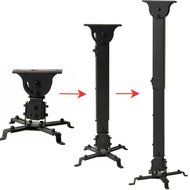 VideoSecu LCD DLP Projector Vaulted Ceiling Mount Bracket with Adjustable Extension Pole to 26.7" - Black PJ2B...