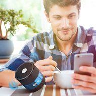 RiiYA Cute Sound Mini Portable 3W 450mAh Bluetooth Speaker with Mic, FM Function &amp; Micro SD Card Support - Blue