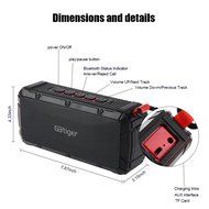 GBtiger Portable Bluetooth Speaker with 10W Audio Output and 2 Subwoofers,IP66 Waterproof &amp; Dustproof, Shockproof... N14
