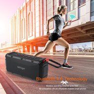 GBtiger Portable Bluetooth Speaker with 10W Audio Output and 2 Subwoofers,IP66 Waterproof &amp; Dustproof, Shockproof... N15