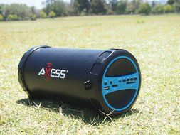 Axess SPBT1031-BL Portable Bluetooth Indoor/Outdoor 2.1 Hi-Fi Cylinder Loud Speaker with SD Card, USB, AUX and... N4