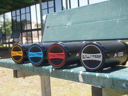 Axess SPBT1031-BL Portable Bluetooth Indoor/Outdoor 2.1 Hi-Fi Cylinder Loud Speaker with SD Card, USB, AUX and... N5