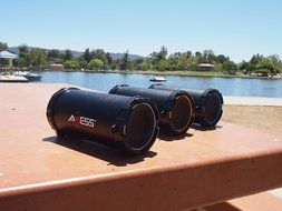 Axess SPBT1031-BL Portable Bluetooth Indoor/Outdoor 2.1 Hi-Fi Cylinder Loud Speaker with SD Card, USB, AUX and... N6